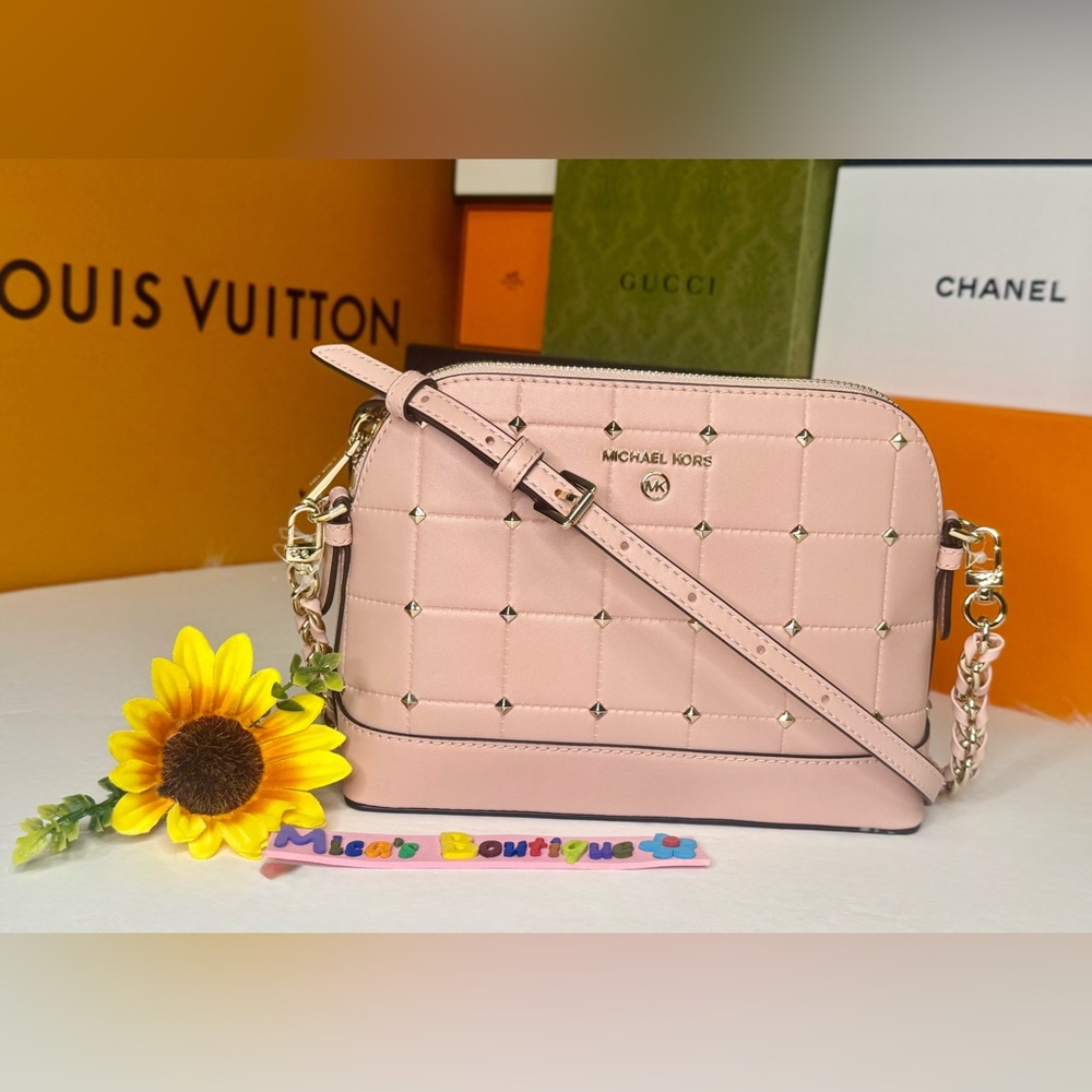 🆕MICHAEL KORS Jet SET CHARM Smokey Rose LG Dome Crossbody - Picture 4 of 16